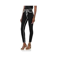 true religion brand jeans women's halle skinny hirise super t exposed button jean, body rinse black