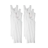 hanes lot de 3 débardeurs en coton côtelé anti-humidité pour homme, sous-vêtements en coton léger, blanc (lot de 6 chemises), taille xl