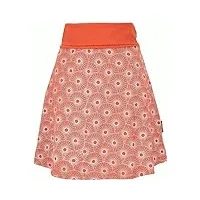 guru shop mini jupe en coton bio - jupe plate - feuilles d'automne - imprimé organique - femme, orange rouille., 42