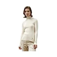 lilysilk pull en tricot de soie de base pour femmes couche de base polyvalente en soie et cachemire avec col à revers ajusté s, blanc