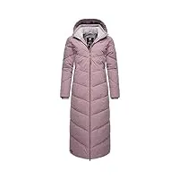 ragwear rebelka extralong manteau d'hiver pour femme avec capuche amovible taille xs-6xl, lavande, s