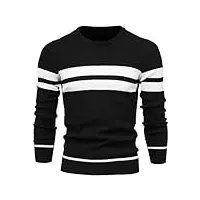 genfien pull col rond homme pulls manches longues chaud pull en maille uni chandails homme pullover sweater basique homme pullover sweater basique casual slim fit