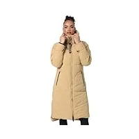 marikoo veste d'hiver matelassée pour femme - manteau d'hiver matelassé - manteau long et chaud - b949, beige, l