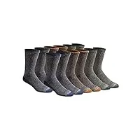 dickies dri-tech moisture control crew socks multipack chaussettes, couleurs chinées (12 paires), l homme