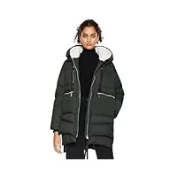 orolay doudoune d'hiver pour femme – manteau à capuche doublé en polaire avec poches, gris, x-small