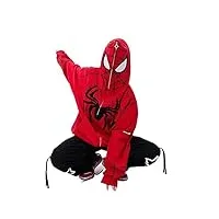 sweat à capuche zippé broderie spider y2k sweatshirts grunge vintage - halloween intéressant (red,xl,xl)