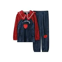 ensemble de pyjama pour femmes rétro floral sexy ami préparation été dentelle à volants adolescentes pyjamas coréen kawaii ensemble deux pièces (couleur: a, taille: l) (am)