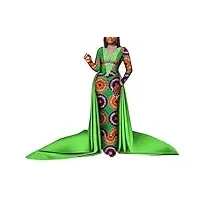 wvapzxx robes africaines traditionnelles imprimées ankara pour femmes, robe de mariée dashiki assortie À longue cape