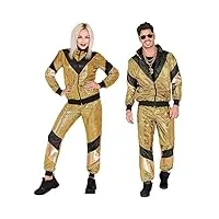 widmann milano party fashion - costume survêtement, doré, réfléchissant, tenue années 80, jogging, tenue bad taste