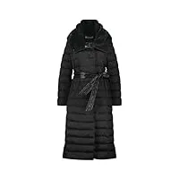 gerry weber manteau long rembourré pour femme avec fermetures éclair latérales, manches longues, couleur unie, noir , 42