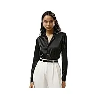 lilysilk chemise en soie pure pour femme 22 mm blouses pour filles style basique classique chemise à manches longues 6, noir