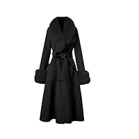 yeuyyben manteau long en laine pour femmes vestes longues d'hiver trench détachable vêtements d'extérieur pour dames automne 2023