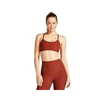 beyond yoga soutien-gorge de sport spacedye slim racerback pour femme, bruyère rouge sable, taille s