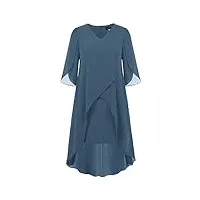 hanna nikole robe de soirée pour femme, tunique, robe de bal, gris, bleu, 48 grandes tailles
