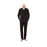 aeyridepor pyjama homme en fibre de bambou/pantalon d'intérieur homme ensemble de vêtements d'intérieur, respirant et confortable,noir,xxl