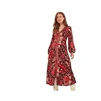 joe browns robe longue boutonnée à motif floral rétro bohème décontractée, multicolore, 46 femme