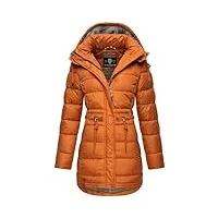 navahoo daliee manteau d'hiver matelassé pour femme manteau court doublé chaud capuche amovible daliee xs-xxl, cannelle rouillée, xl