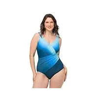 ulla popken dana maillot de bain enveloppant, dégradé de couleur pièce, bleu, 44 femme