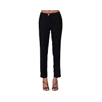 versace jeans couture pantalon cigarette en crêpe avec bande logo noir, noir , 36