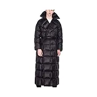 aeyridepor veste longue en duvet de canard blanc, 500+ fill power, manteau d'hiver unisexe ultra Épais,noir,3xl