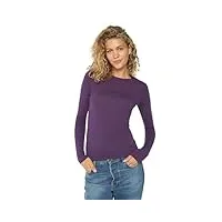 danish endurance t-shirt manches longues thermique, laine mérinos respirante, sous-vêtement femme premium violet xl