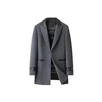 disimlarl manteau mi-long léger pour hommes, doublure intérieure amovible, manteau d'affaires décontracté, automne et hiver gray m