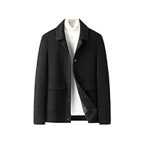 manteau court automne/hiver pour hommes, réservoir intérieur détachable, polyvalent, décontracté, solide black 4xl