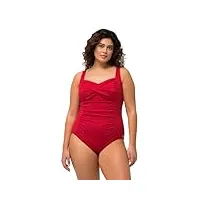 ulla popken maillot de bain, drapé, structure fine, bonnets souples pièce, rouge, 48 femme