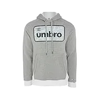 umbro men's pullover fleece hoodie, grey, medium