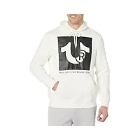 true religion pull à capuche registered stud sweatshirt, couleur : blanc, xxl homme