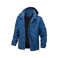padola veste homme mi saison veste de pluie homme coupe vent imperméable blousons printemps été softshell camouflage legere manteau automne hiver (4 bleu 2xl)