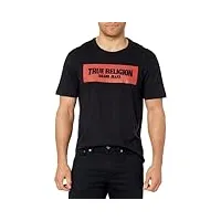 true religion t-shirt avec arc en relief ss pour homme, noir profond, s