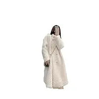 manteau d'hiver en peau d'agneau pour femme, manteau chaud À col montant pour femme, manteau long en peau de mouton pour femme