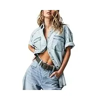 free people the short of it denim, style vintage, taille m