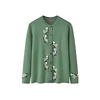 hangerfeng cardigan en laine jacquard épais pour femme 1720, vert, taille 4xl