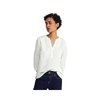 street one ls_solid splitneck blouse w sl t-shirt, blanc cassé, 42 femme