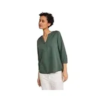 street one ls_solid splitneck blouse w sl t-shirt, touch of dune, 46 femme