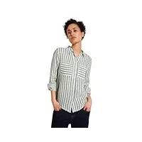 street one ls_striped chemisier à col chemise t-shirt, touch of dune, 46 femme