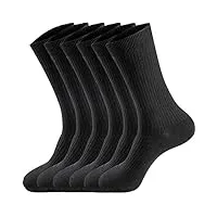 chaussettes décontractées respirantes col rond chaussettes hommes coton petites chaussettes femmes 6 paires (fr/es, numérique, 44, 48, taille normale, taille normale, noir)