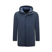 veste parka d'hiver imperméable pour homme - manteau deux pièces - bleu, kl-bleu, l