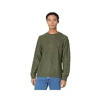 lucky brand pull à col rond en tweed mixte pour homme, vert olive, taille l
