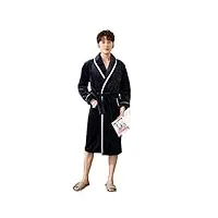 cgltd robe d'hiver pour hommes, peignoir chaud et épais, chemise de nuit, pyjama kimono en molleton de corail pour hommes, lettre brodée