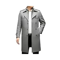 vsadsau manteau long décontracté en duvet de canard blanc 90 % épais et chaud pour homme, gris, xl