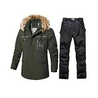 juzhijia combinaison de ski pour homme - coupe-vent - imperméable - Épais - polaire chaude - pantalon de neige - salopette de ski, 1 set 03, xl