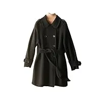 disimlarl manteau long en cachemire pour femme - veste en laine mérinos vintage - manteau épais, noir , l