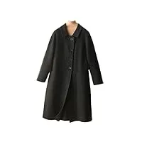 disimlarl manteau long en laine mérinos pour femme - manteau d'hiver en cachemire - style vintage, noir , m