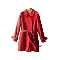 disimlarl manteau long en cachemire pour femme - veste en laine mérinos vintage - manteau épais, rouge, m