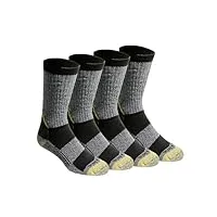 dickies chaussettes à bout en acier renforcé kevlar pour homme, noir (4 paires), large