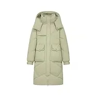 veste d'hiver pour femme - manteau d'hiver mi-long à capuche ample et épais - parkas tendance, menthe en8, m