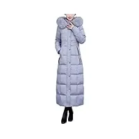 manteaux d'hiver à capuche pour femmes, parkas plus épais, chauds, plus épais et chauds, gris avec fourrure véritable, l